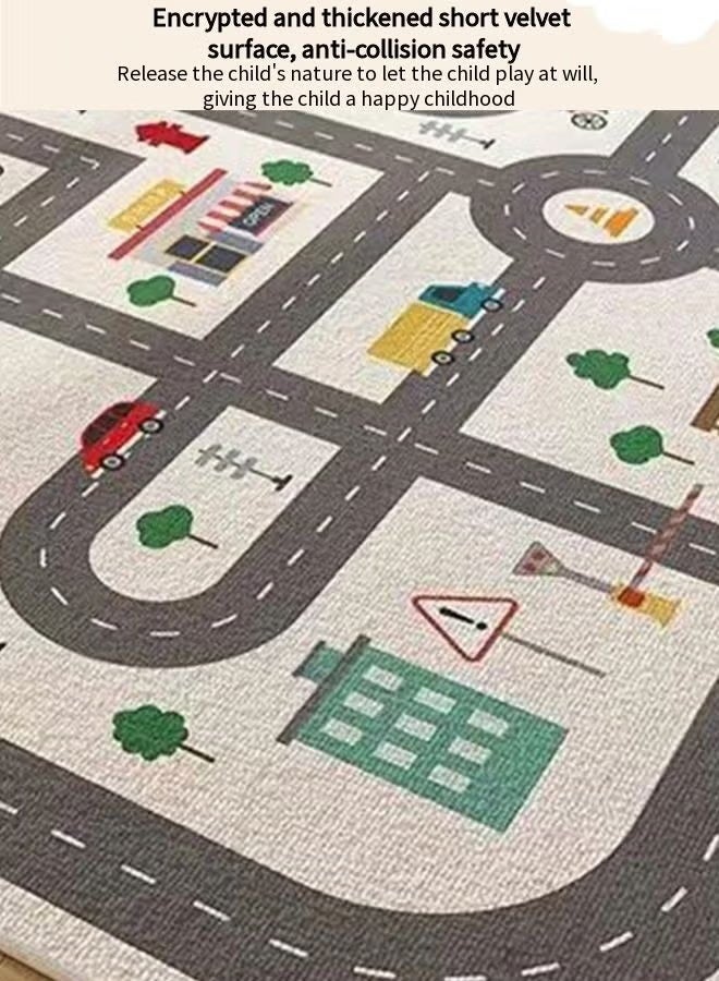 Vixplorn Newborn Games Rug Mat Carpet, Car Rugs for Kids Toy Cars, Non Slip Floor Mats for Kids, Educational Area Play Rugs for Kids Playroom Bedroom， Children's Educational Fun Carpet  120*160cm - Image 5